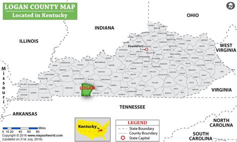 Logan County Map, Kentucky