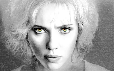 Face, eyes, actress, Scarlett Johansson, monochrome, digital art, contact lenses, HD wallpaper ...