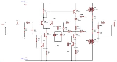 100 Watt Power Amplifier Circuit Diagram using MOSFET