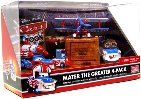 Disney Pixar Cars Cars Toon Multi-Packs Mater the Greater 4-Pack 155 ...