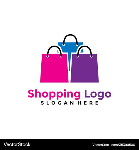 Shopping logo template for business online shop Vector Image