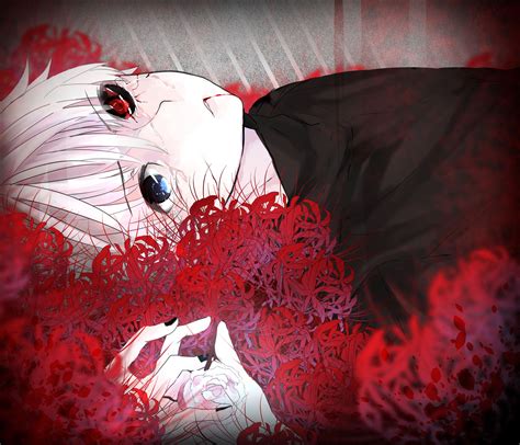 anime heterochromia / odd eyes blue red (Kaneki Ken tokyo ghoul) Red Spider Lily, Ken Kaneki ...