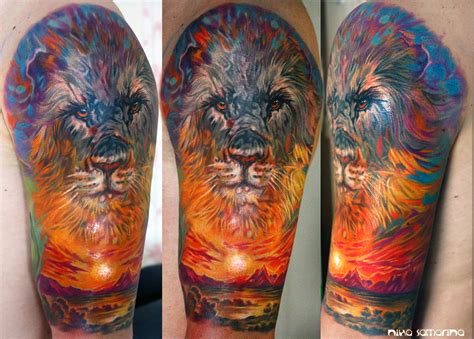 lion sunset tattoo by NikaSamarina on DeviantArt