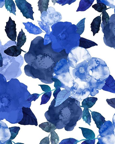 Blue Watercolor Flowers Wallpapers - Top Free Blue Watercolor Flowers Backgrounds - WallpaperAccess