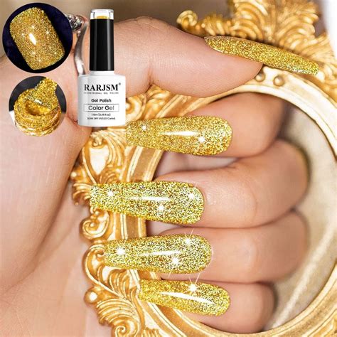 Captivating Gold Glitter Nail Polish for Valentine's Day