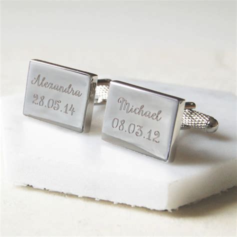 personalised rectangular cufflinks by highland angel | notonthehighstreet.com