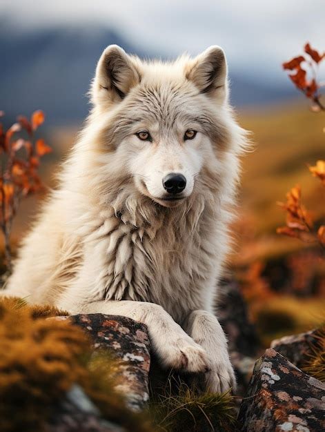 Premium Photo | Arctic Wolf in its Natural Habitat Wildlife Photography Generative AI