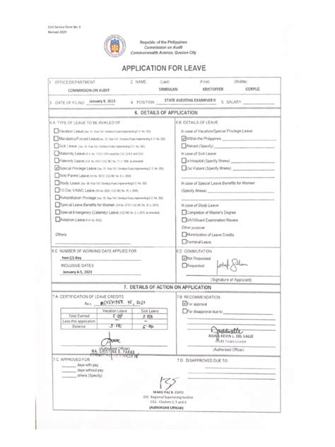 Civil Service Form No. | PDF