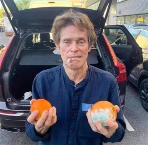 Willem Dafoe holding two oranges Blank Template - Imgflip