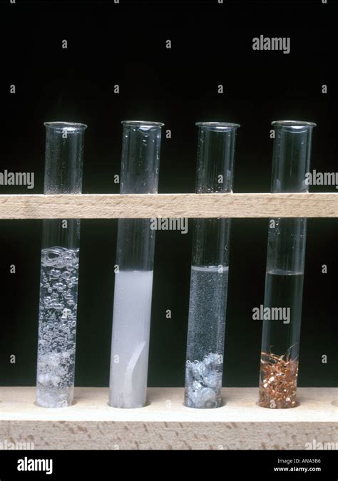 reactivity of different metals with hydrochloric acid calcium Stock Photo: 1418165 - Alamy