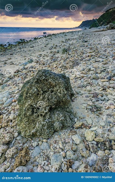 The evening on the beach stock photo. Image of coast - 100909002