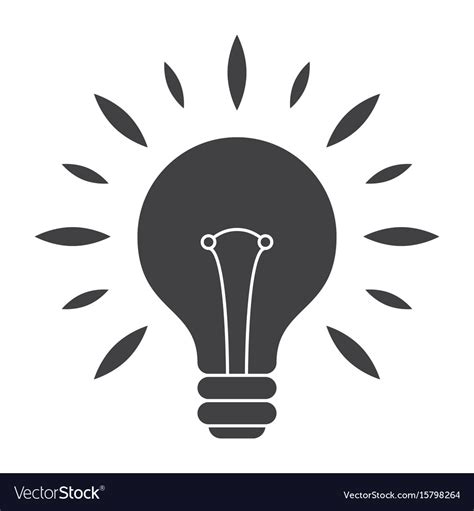 Silhouette light bulb Royalty Free Vector Image