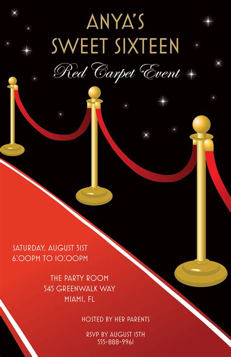 Lovely Classic Red Carpet Invitations