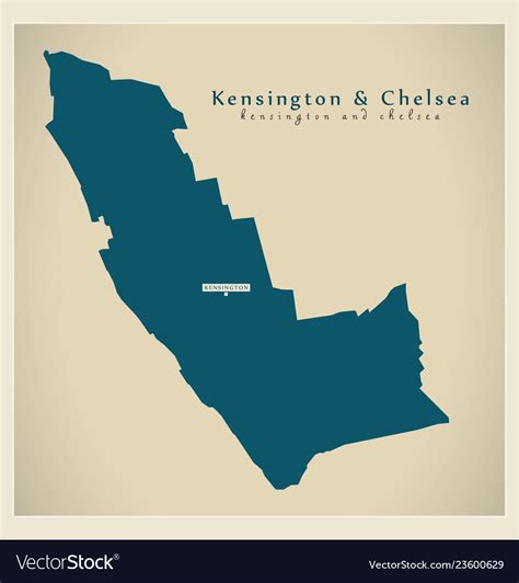 Modern map - kensington and chelsea borough Vector Image