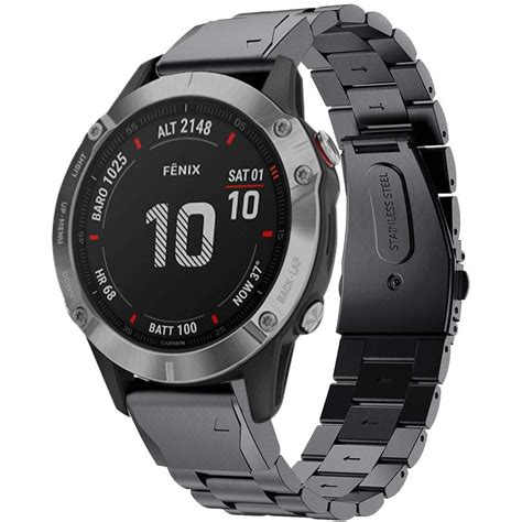 TEO Garmin Fenix 6 /Fenix 5 Starp Band 22mm Stainless Steel Metal Fenix ...