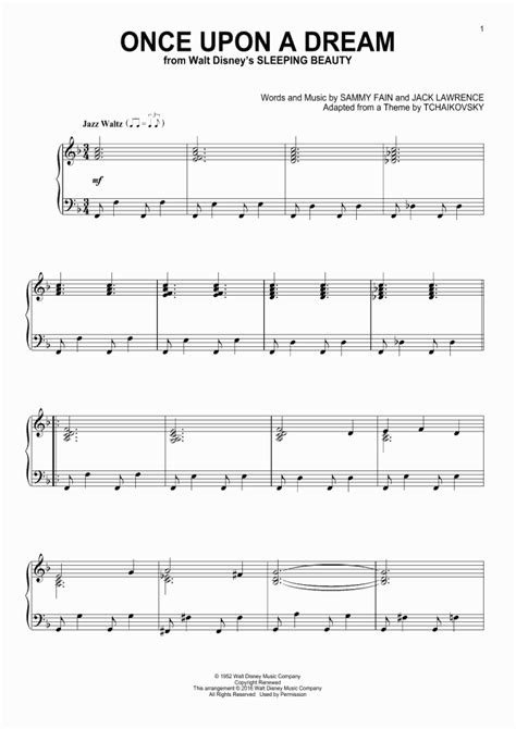 Once Upon A Dream Piano Sheet Music | OnlinePianist