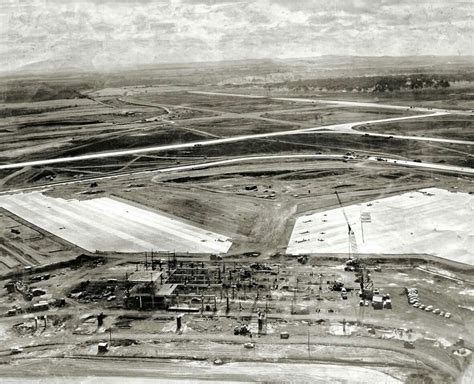 The construction of Tullamarine Airport in Melbourne.Aerial photo of ...