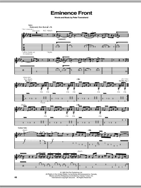 Eminence Front | Sheet Music Direct