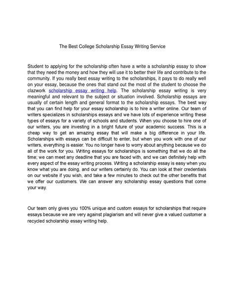 Scholarship Essays About Community Service