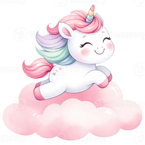 AI generated Unicorn in rainbow and white colors for baby and girls birthday party 37247118 PNG