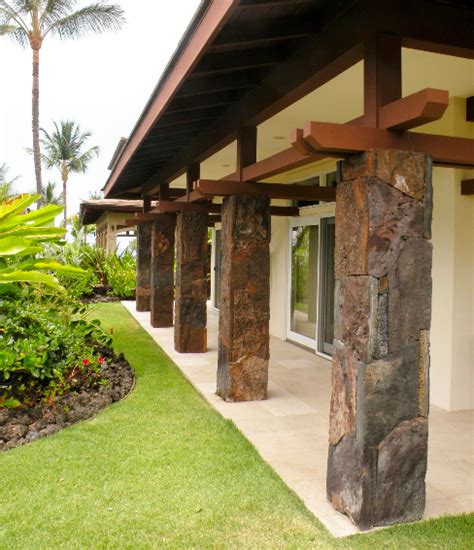 lava rock veneer, Big Island Hawaiian Rockscaping Ltd. Tropical House Plans, Tropical Houses ...