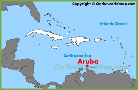 aruba-location-on-the-caribbean-map Nicaragua, Trinidad And Tobago Map ...