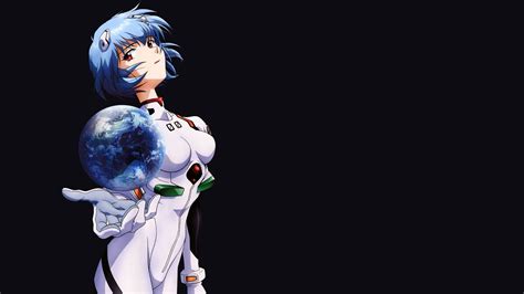 Wallpaper : 1920x1080 px, anime, Ayanami Rei, blue, Neon Genesis Evangelion, simple background ...