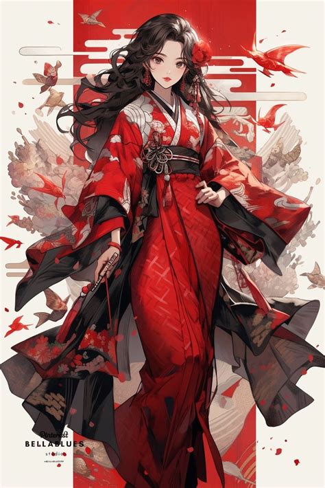 "Elegant Anime Kimono Art: Timeless Beauty" | Anime kimono, Pretty ...