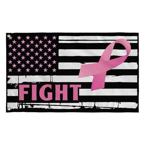 Fight Pink Ribbon American Flag – Combat Breast Cancer