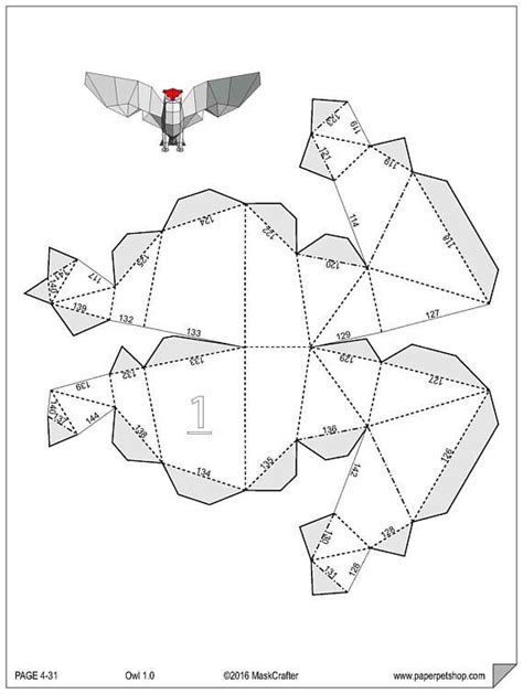 Standing Owl Papercraft Template DIY Origami Paper Forest - Etsy | Шаблоны поделок из бумаги ...