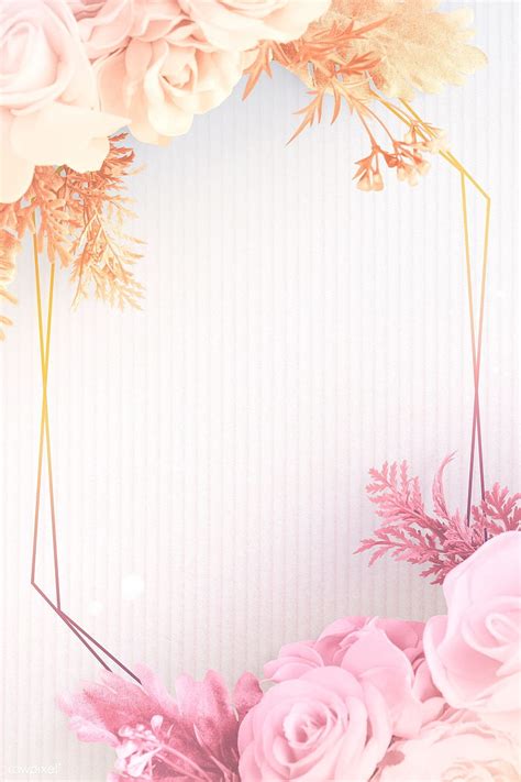 Premium psd of Blank golden floral frame design 1212865. Floral border design, Flower background ...