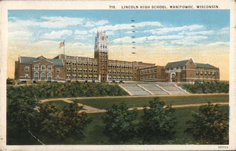 Lincoln High School Manitowoc, WI Postcard