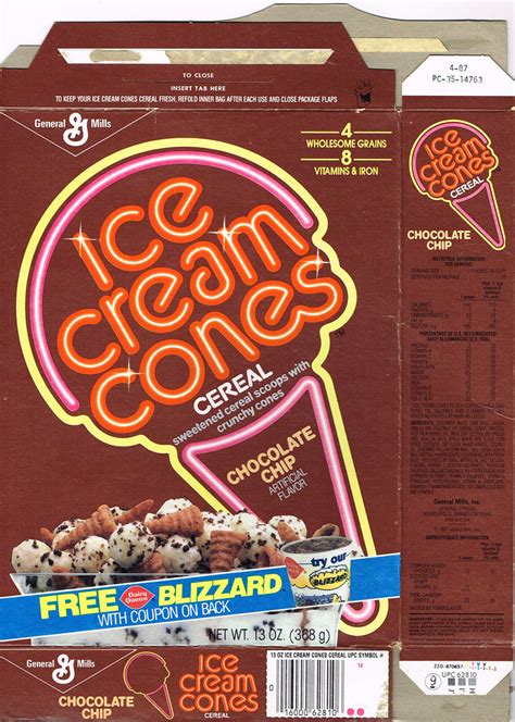 Ice Cream Cones Cereal Box, 1987 | Kerry | Flickr