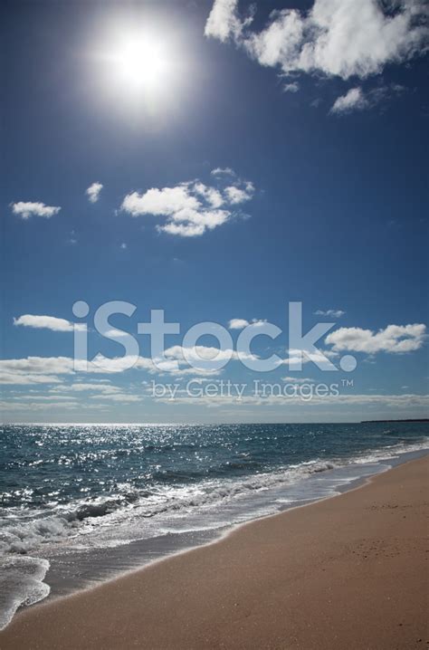 Morning Sun Shining On A Pristine Beach Stock Photo | Royalty-Free | FreeImages