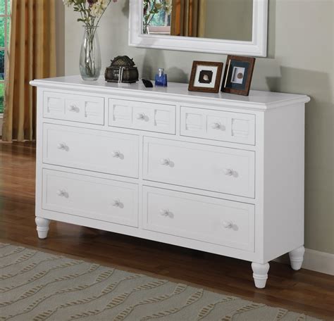 Oceanside Cottage White Finish 7 Drawer Dresser - Gelco Furniture ...