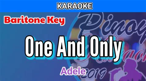 One And Only by Adele (Karaoke : Baritone Key) - YouTube