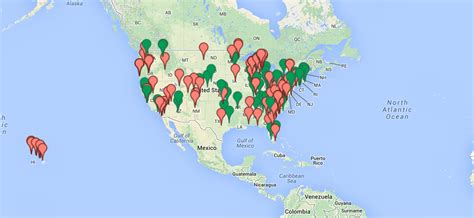 Map of Top 100 Golf Courses in US