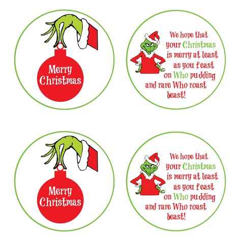 Grinch Gift Tags Printable