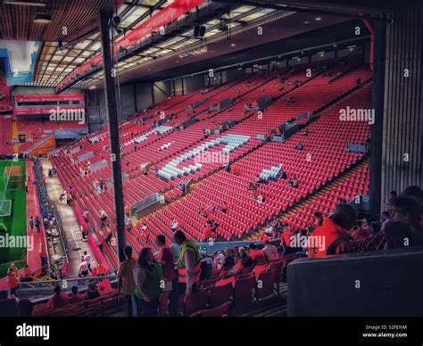 The Kop end stand in the Liverpool Football Club Anfield stadium Stock ...