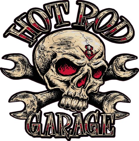 Hot Rod Garage Skull Decal | Etsy