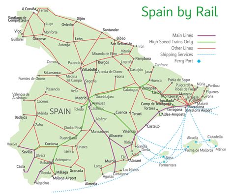 SPAIN RAIL MAP - Imsa Kolese