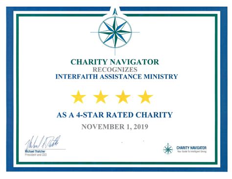 Charity Navigator 4 Star Award — Interfaith Assistance Ministry