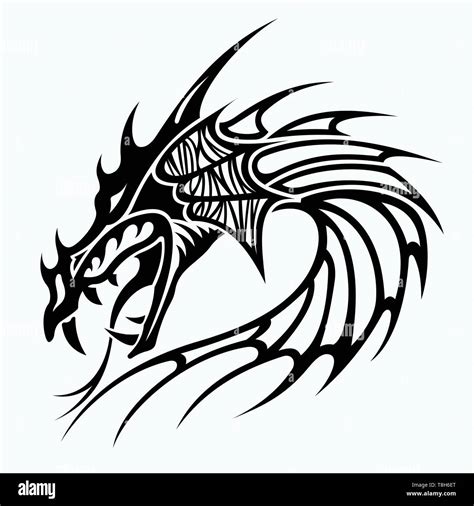 Dragon vectors for tattoo designs, t-shirt designs, logos, symbols, easy to apply Stock Vector ...