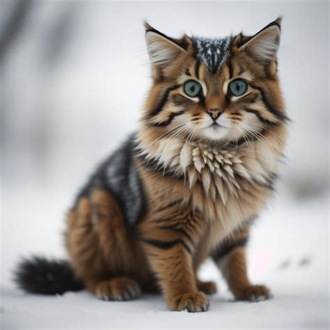 Premium AI Image | Beautiful Cat In Snowy Weather