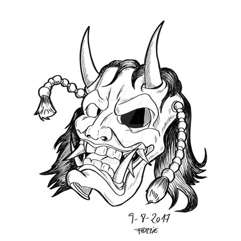 Hannya mask. Daily sketch 124. by bayodesign on DeviantArt