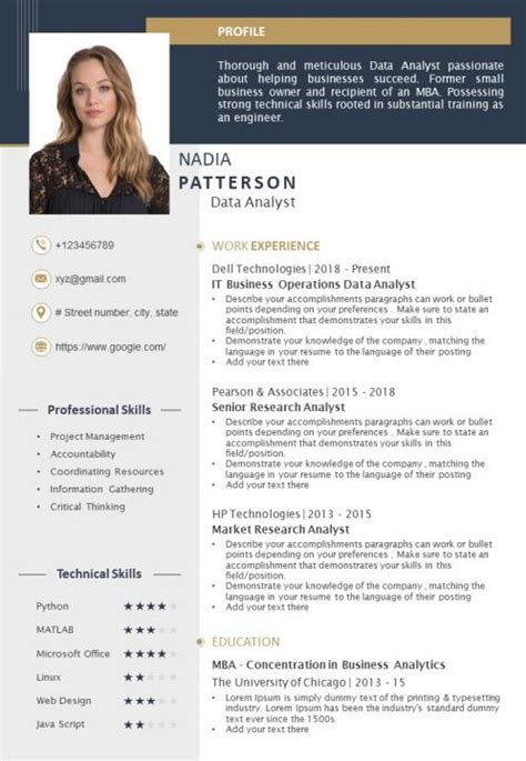 Example Resume Template With Professional And Technical Skills | PowerPoint Slide Presentation ...