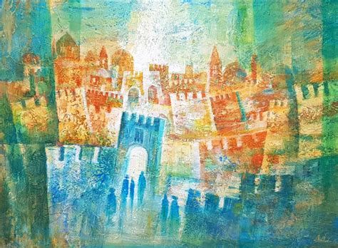 Abstract Jerusalem Painting: Jerusalem light radiating out into the ...