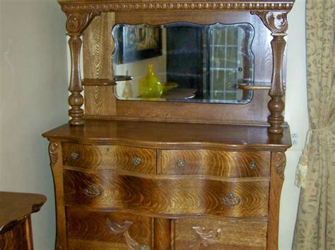 Antique Oak Sideboard Buffet With Mirror | Home Design Ideas