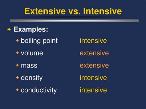 PPT - Properties & Changes in Matter Extensive vs. Intensive Physical vs. Chemical PowerPoint ...