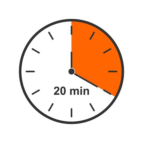 Premium Vector | Clock icon with 20 minute time interval. Countdown ...